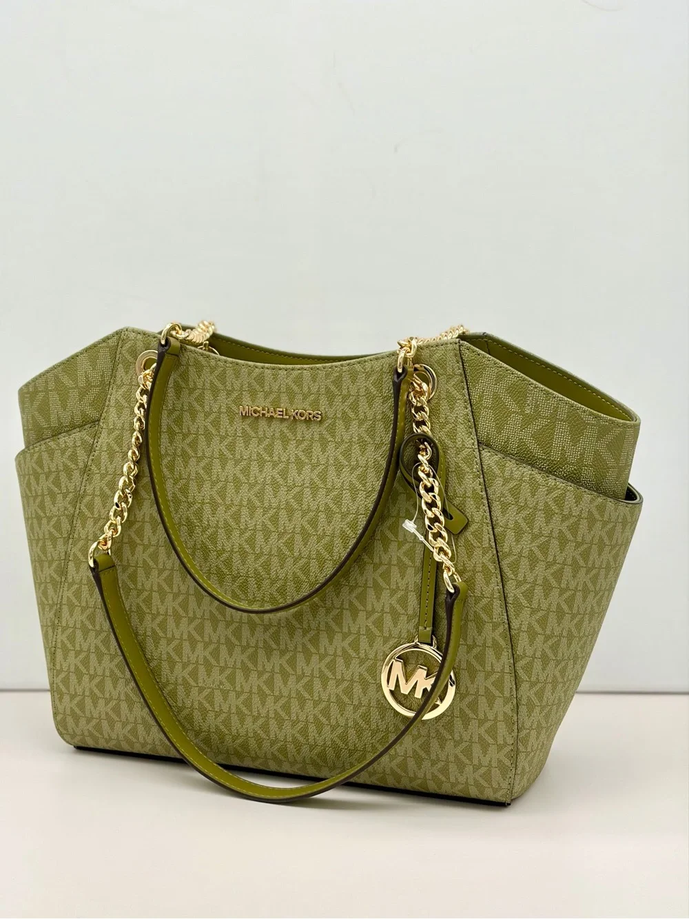 Michael Kors Olive Signature Tote with Wristlet